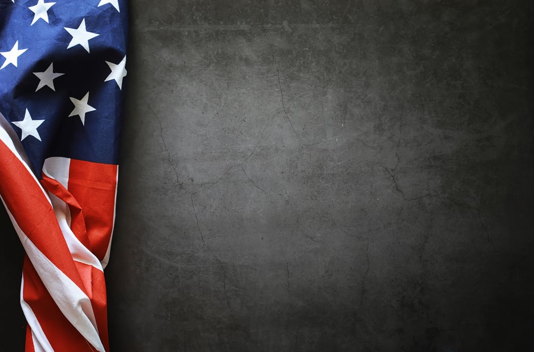 American Flag on a Black Background