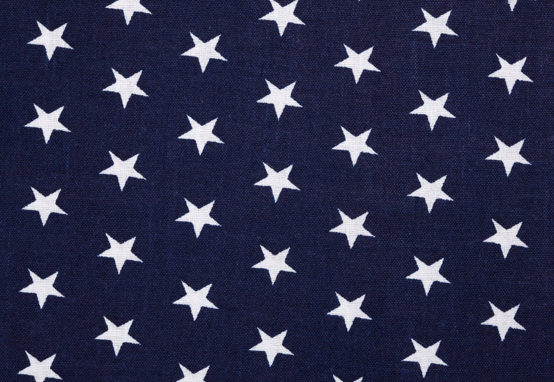 Blue fabric with white stars